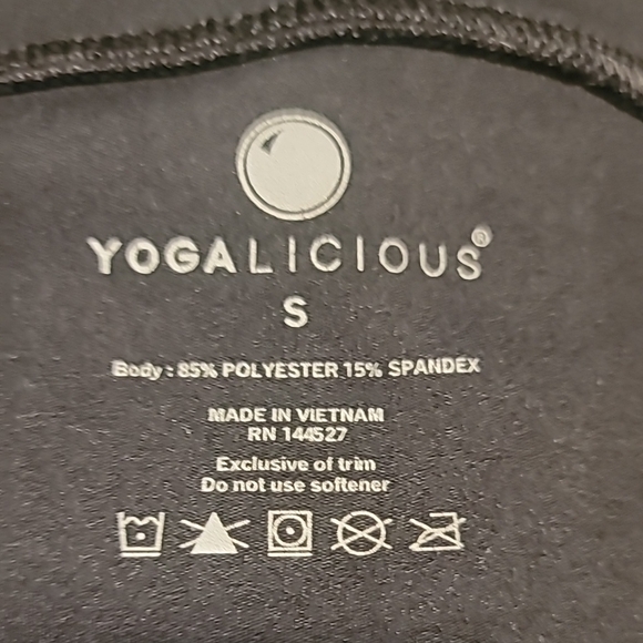 YOGALICIOUS size small womens black stretch jersey knit jacket - Picture 11 of 11